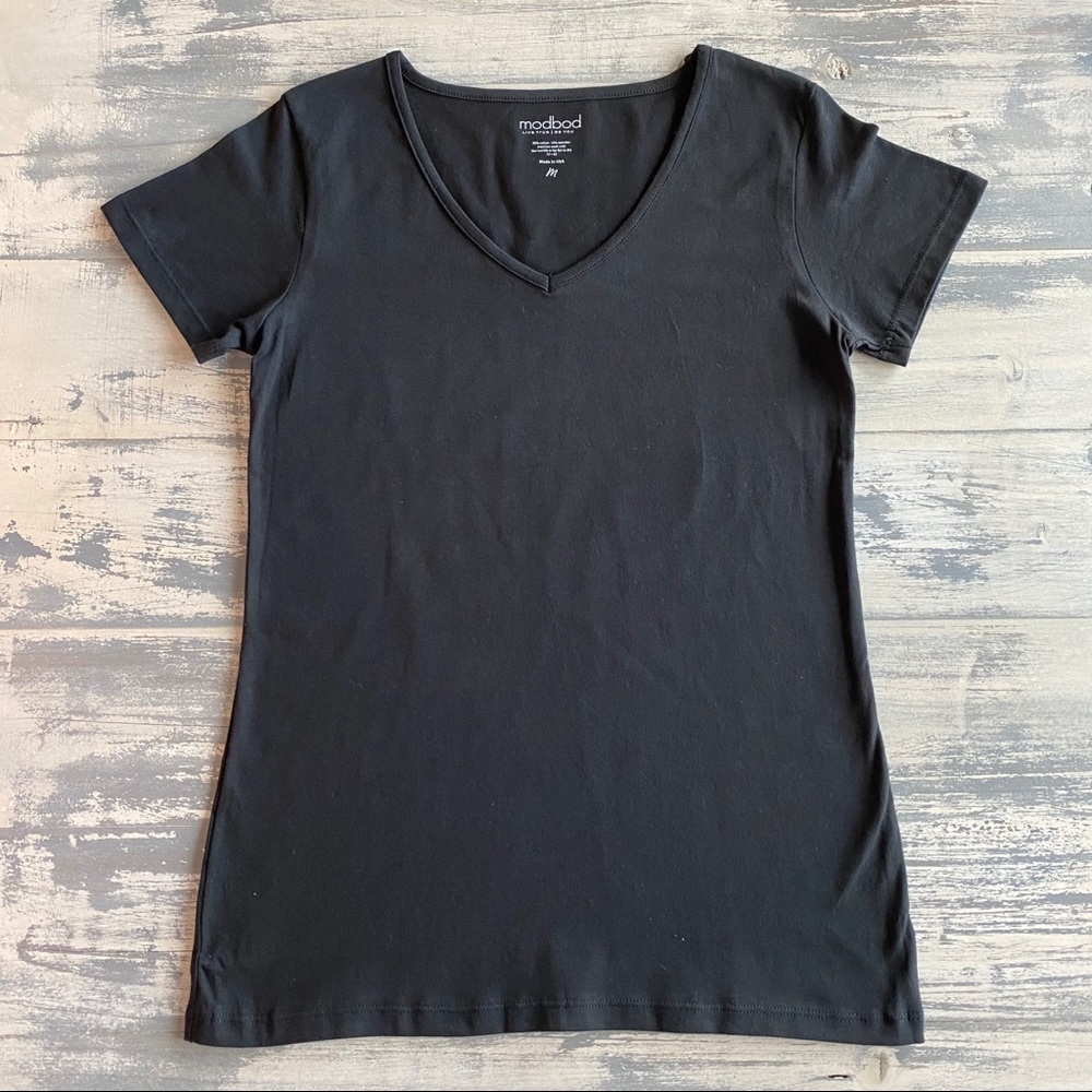 Lot of THREE Modbod Black V Tees, NWOT